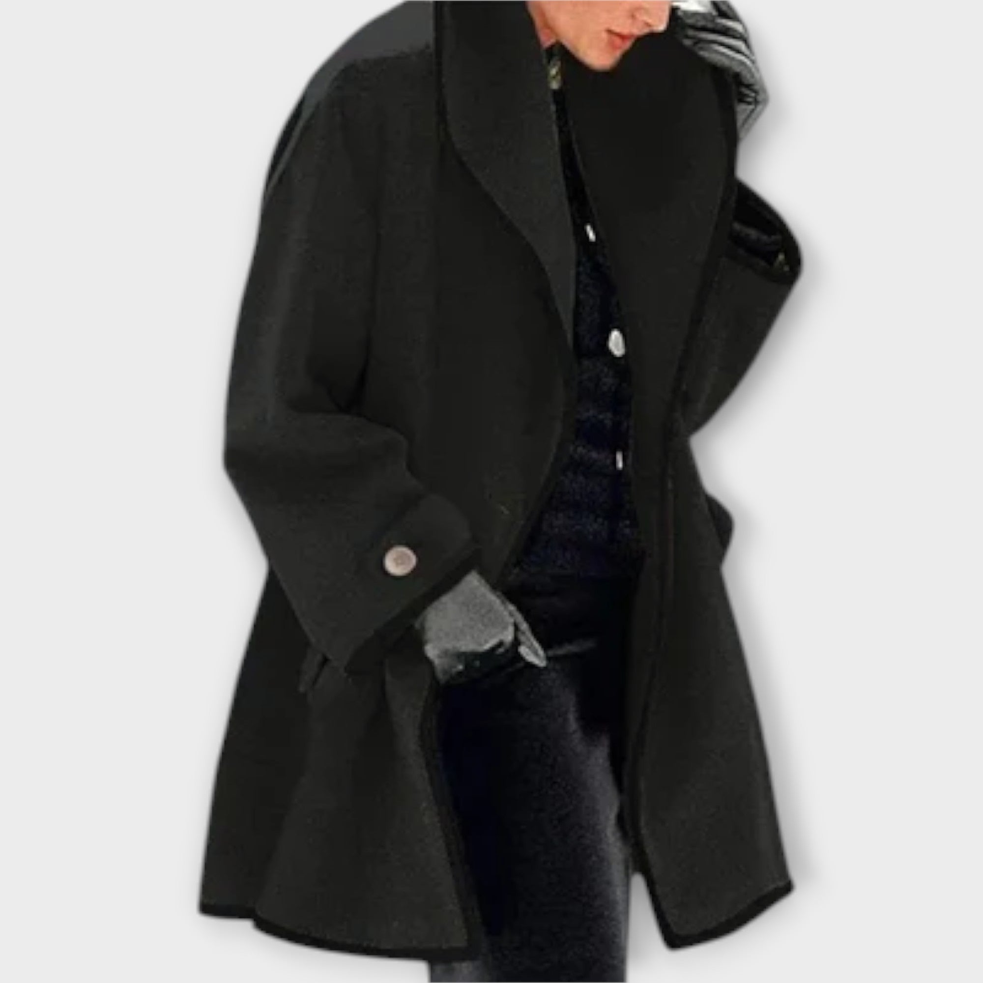 Sherry - Blauer eleganter Trenchmantel